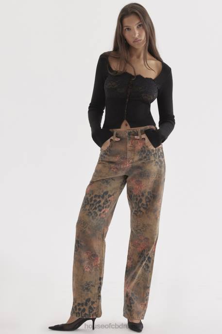 House of CB Samia Floral Printed Jeans Clothing 4H6N638