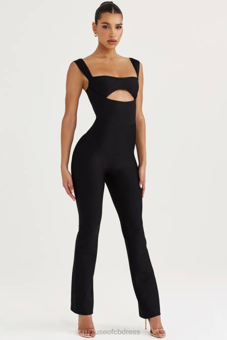 House of CB Yasmeen Black Bandage Jumpsuit Clothing 4H6N933