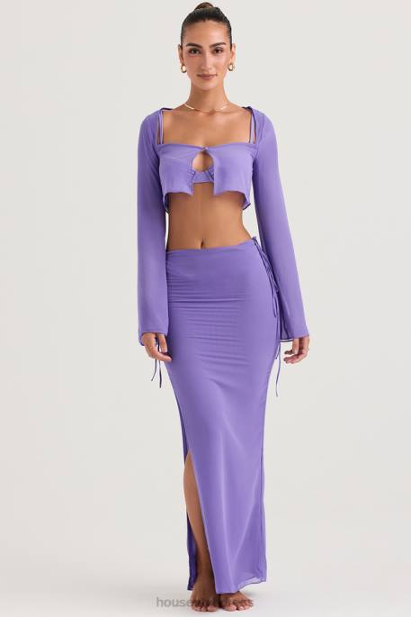 House of CB Amalfi Violet Cutout Maxi Skirt Clothing 4H6N930