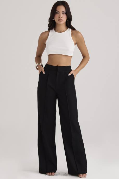 House of CB Alivia Black Loose Fit Trousers Clothing 4H6N925