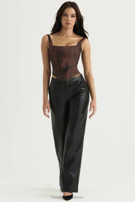 House of CB Omaira Black Vegan Leather Trousers Clothing 4H6N894