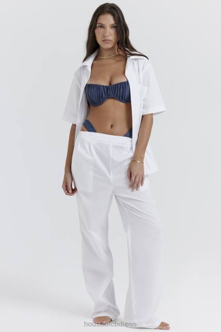 House of CB Reno White Relaxed Fit Trousers Clothing 4H6N853