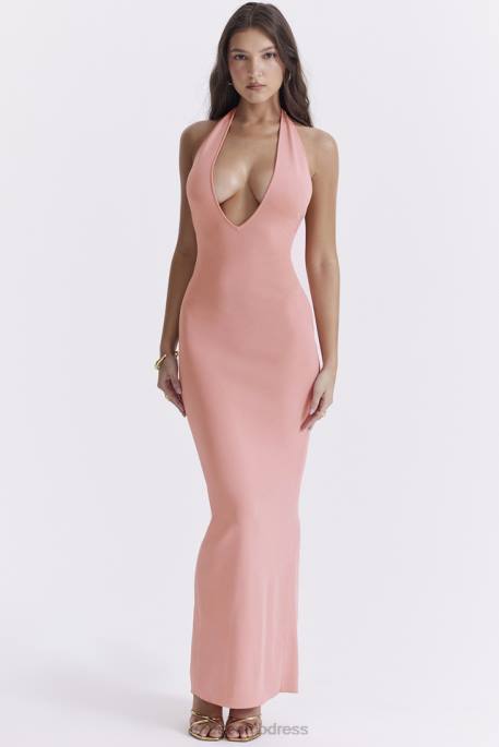 House of CB Camelia Apricot Plunge Maxi Dress Clothing 4H6N227