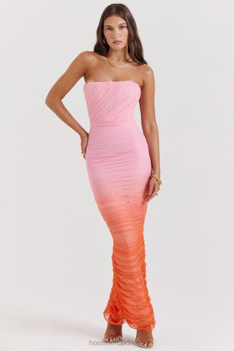 House of CB Sapphire Ombre Gathered Maxi Dress Clothing 4H6N179