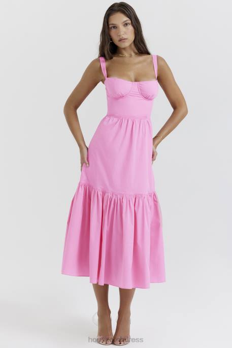 House of CB Elia French Pink Midi Sundress Clothing 4H6N211