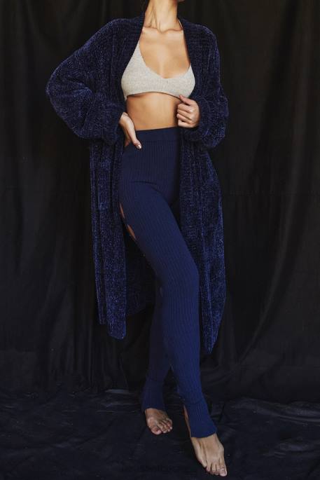 House of CB Celine Navy Chenille Slouchy Cardigan Clothing 4H6N1044