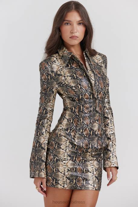 House of CB Vani Snake Print Fitted Jacket Clothing 4H6N1028