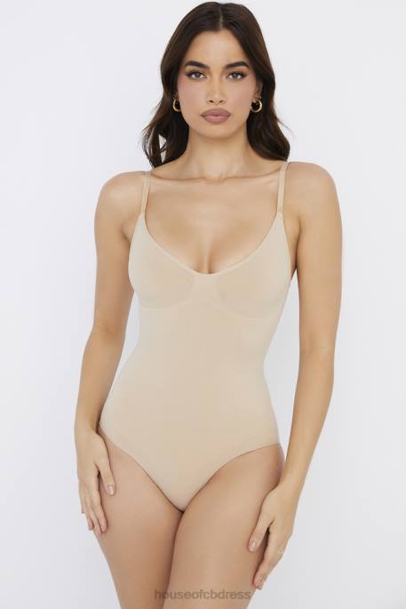 House of CB Sculpting Full Brief Bodysuit Almond Clothing 4H6N1274