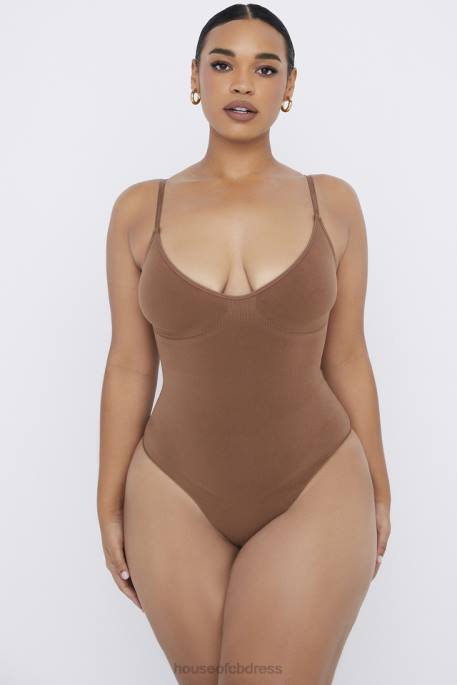 House of CB Sculpting Thong Bodysuit Mocha Clothing 4H6N1264