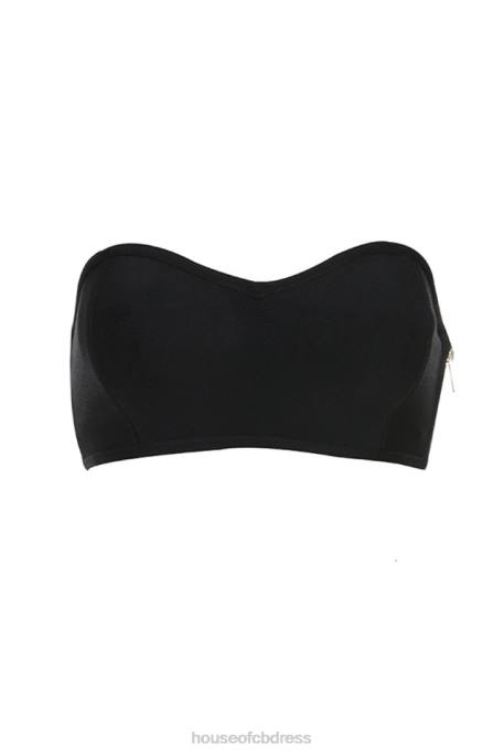 House of CB Naked Black Bandage Strapless Bra Clothing 4H6N1312