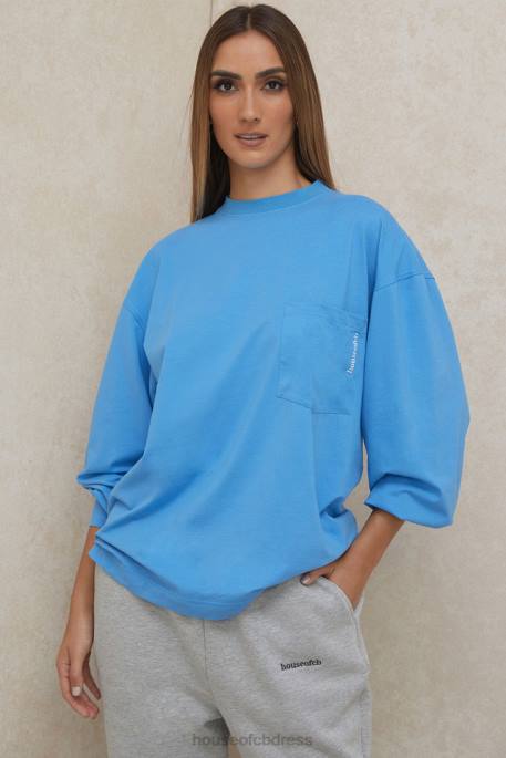 House of CB Strata Blue Long Sleeve Top Clothing 4H6N785