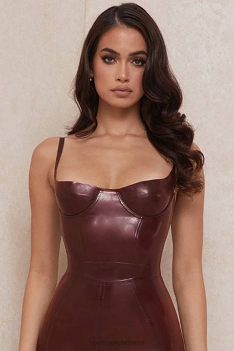 House of CB Tia Raisin Latex Bustier Bodysuit Clothing 4H6N797