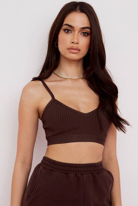 House of CB Evie Brown Bandage Bralette Clothing 4H6N760