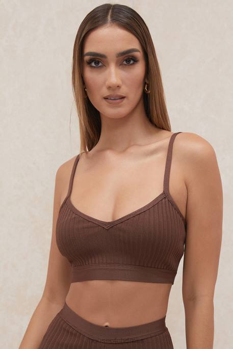 House of CB Evie Chocolate Bandage Bralette Clothing 4H6N776