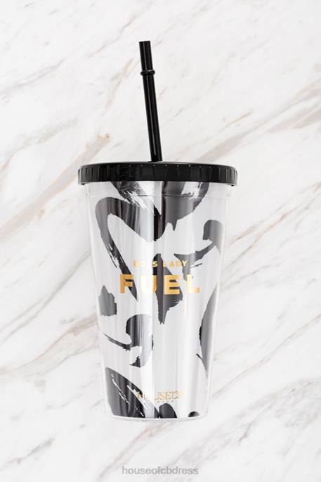 House of CB Fuel Monochrome Insulated Cup with Straw Gifts 4H6N1346