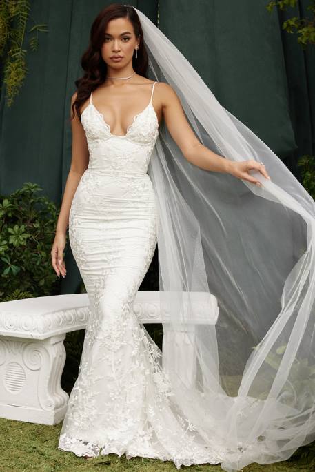 House of CB Solene White Lace Bridal Gown Weddings 4H6N1142